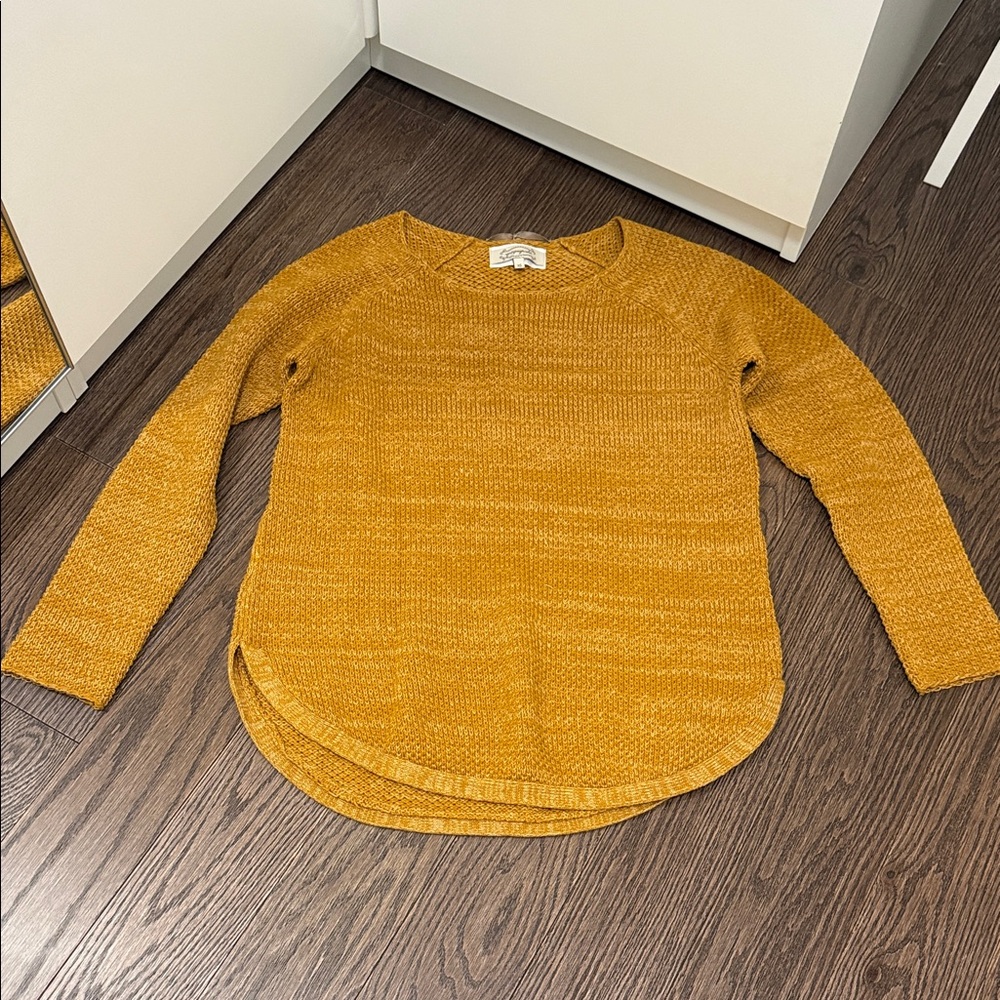 Anthropologie Mustard Crew Neck Sweater Size XS